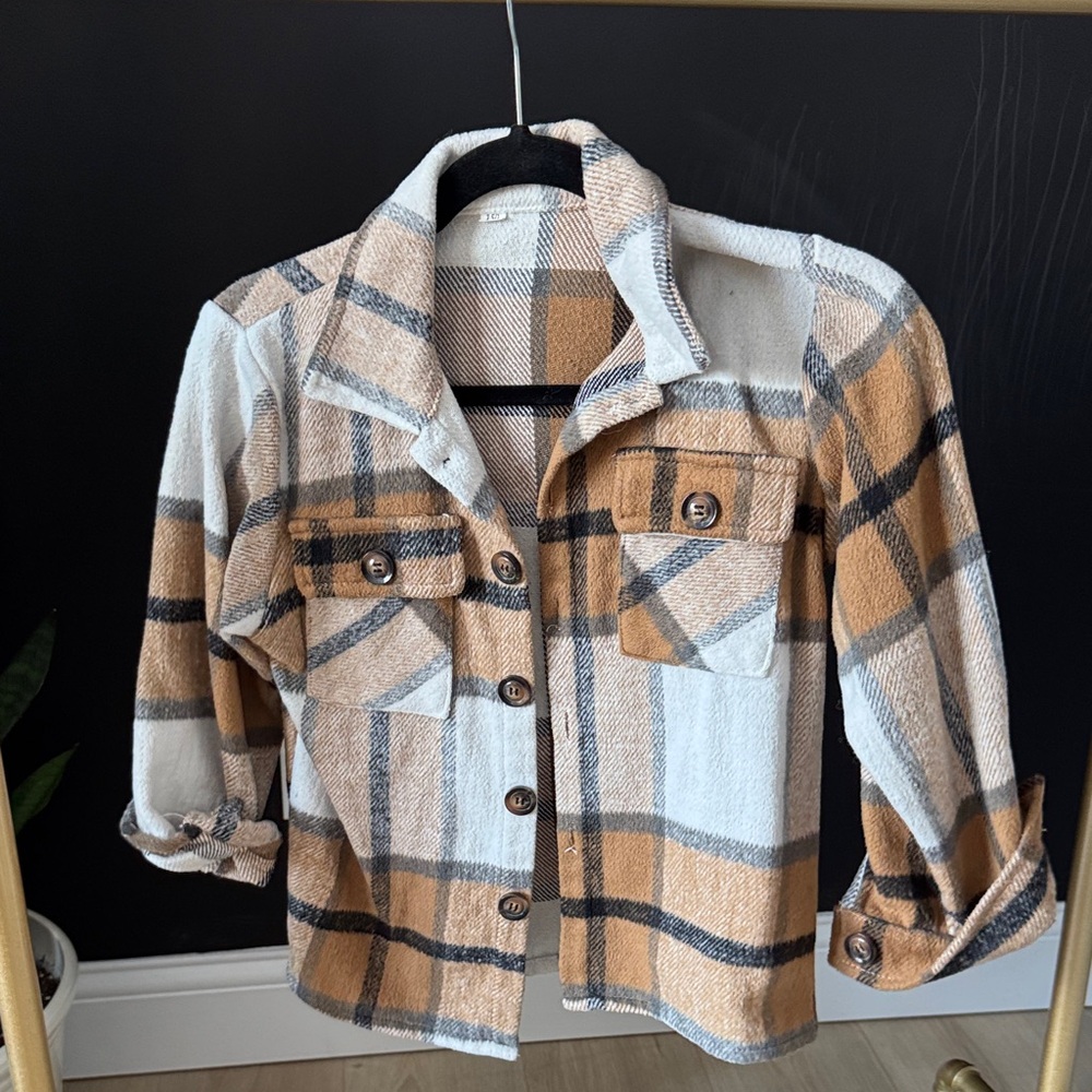 Plaid Button-Up Jacket